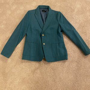Talbots Classic Shetland Blazer in Peacock Blue